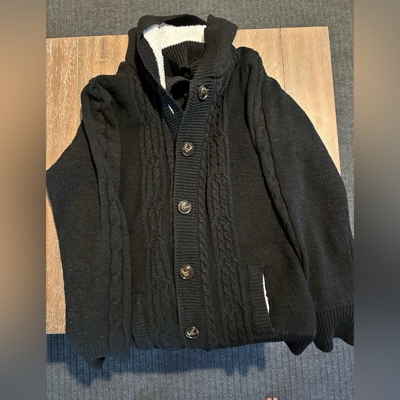 Black Cable Knit Women's Cardigan - Picture 3 of 15